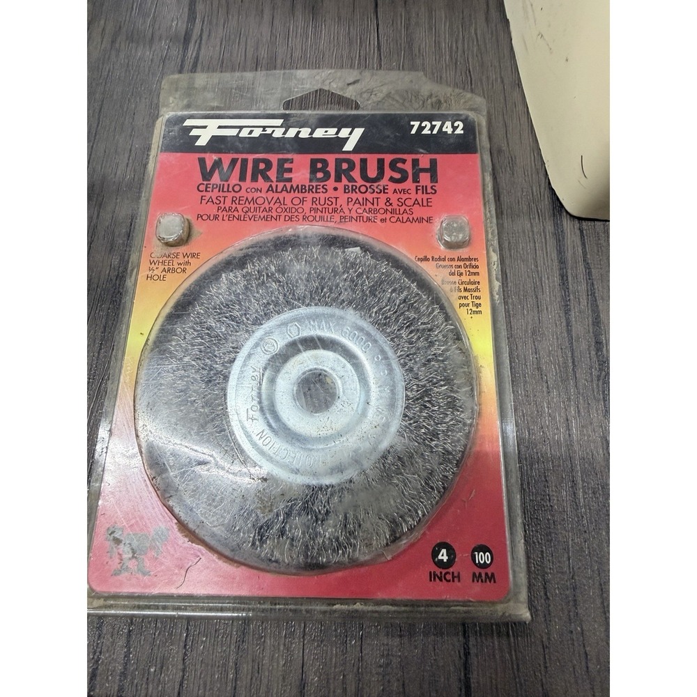 Forney 72742 Wire Wheel Brush Coarse Crimped 4 Inch 1/2 Inch Arbor Hole
